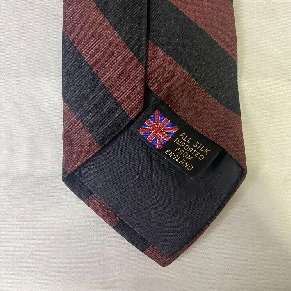 #6622 Maroon and Black Mens Striped Necktie, Tie